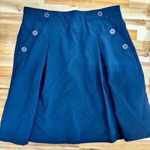 Nautica School Uniform Navy Blue Kids Skort with Button Accents